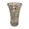 Ancien vase verre moulé transparent