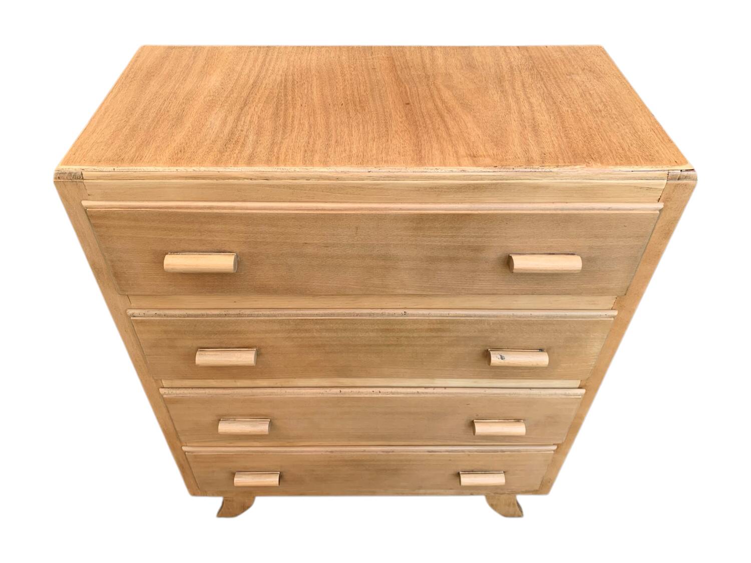 Raw wood art deco chest of drawers