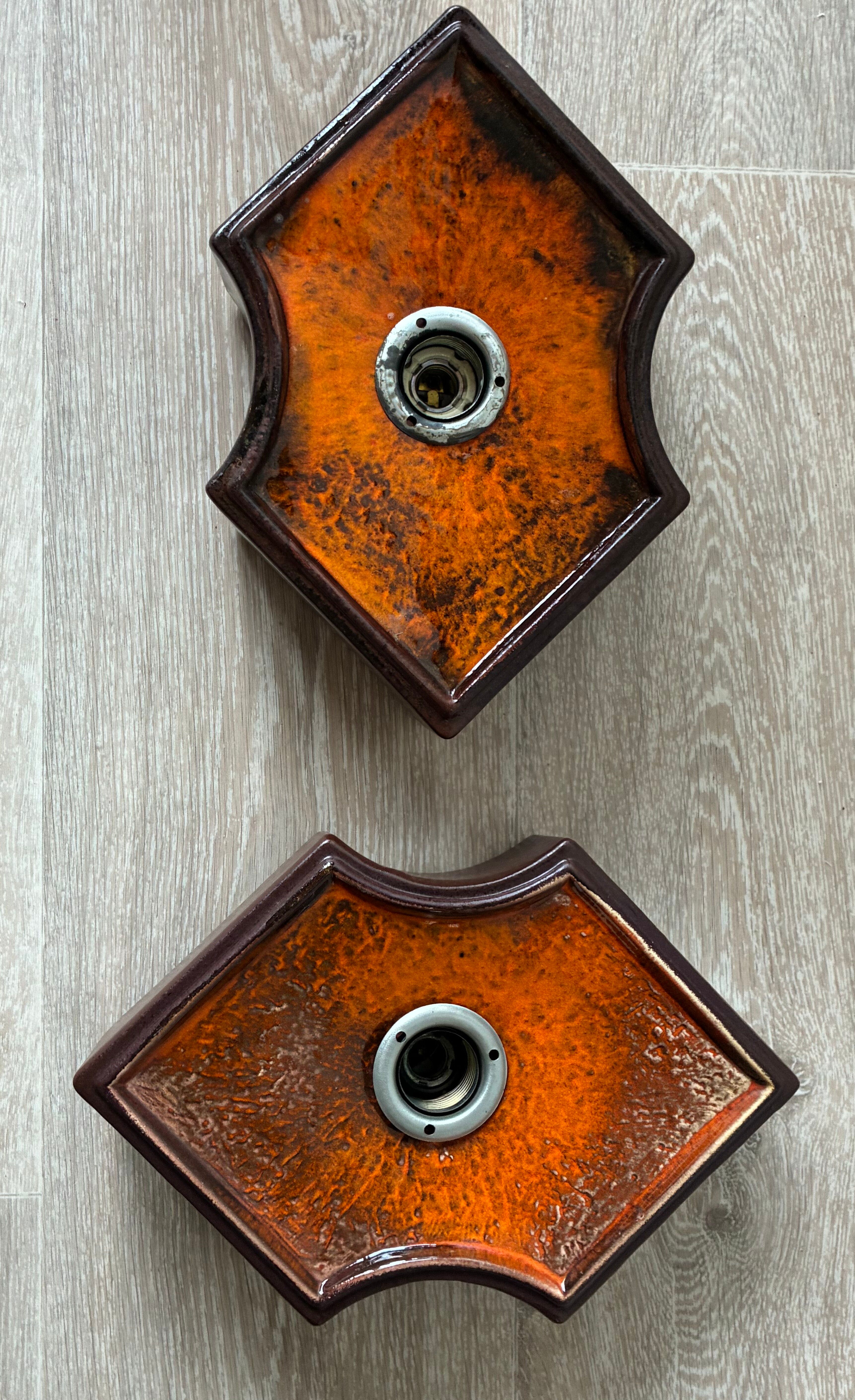 Pair of Fat Lava wall lights