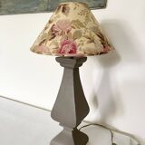 Turned wood lamp