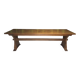 Large vintage table in solid pine, rustic brutalist, 70"