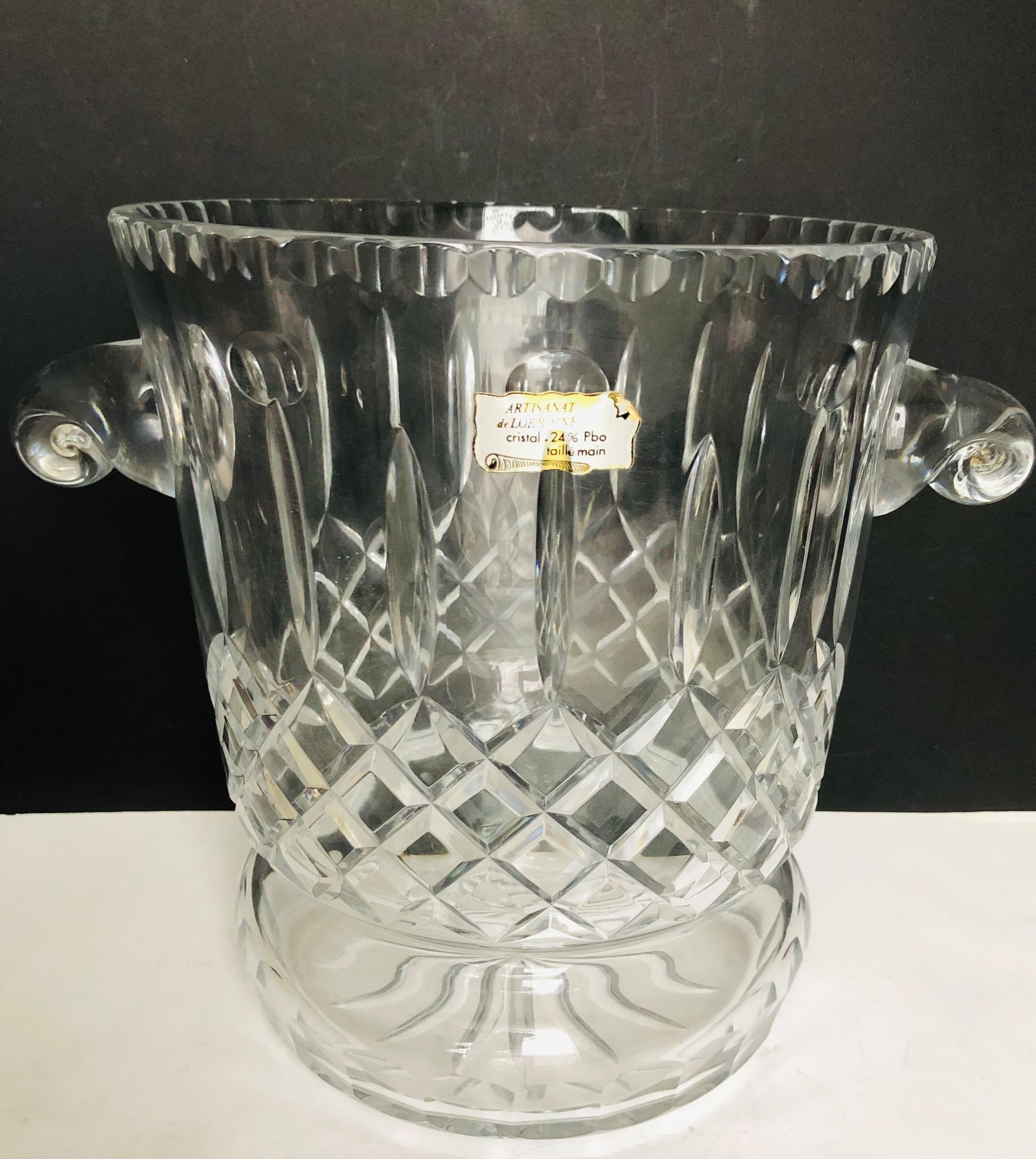 Carved crystal champagne bucket