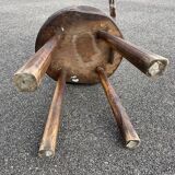 Pair of vintage Aranjou brutalist chairs in solid wood