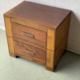 Vintage industrial solid wood bedside table