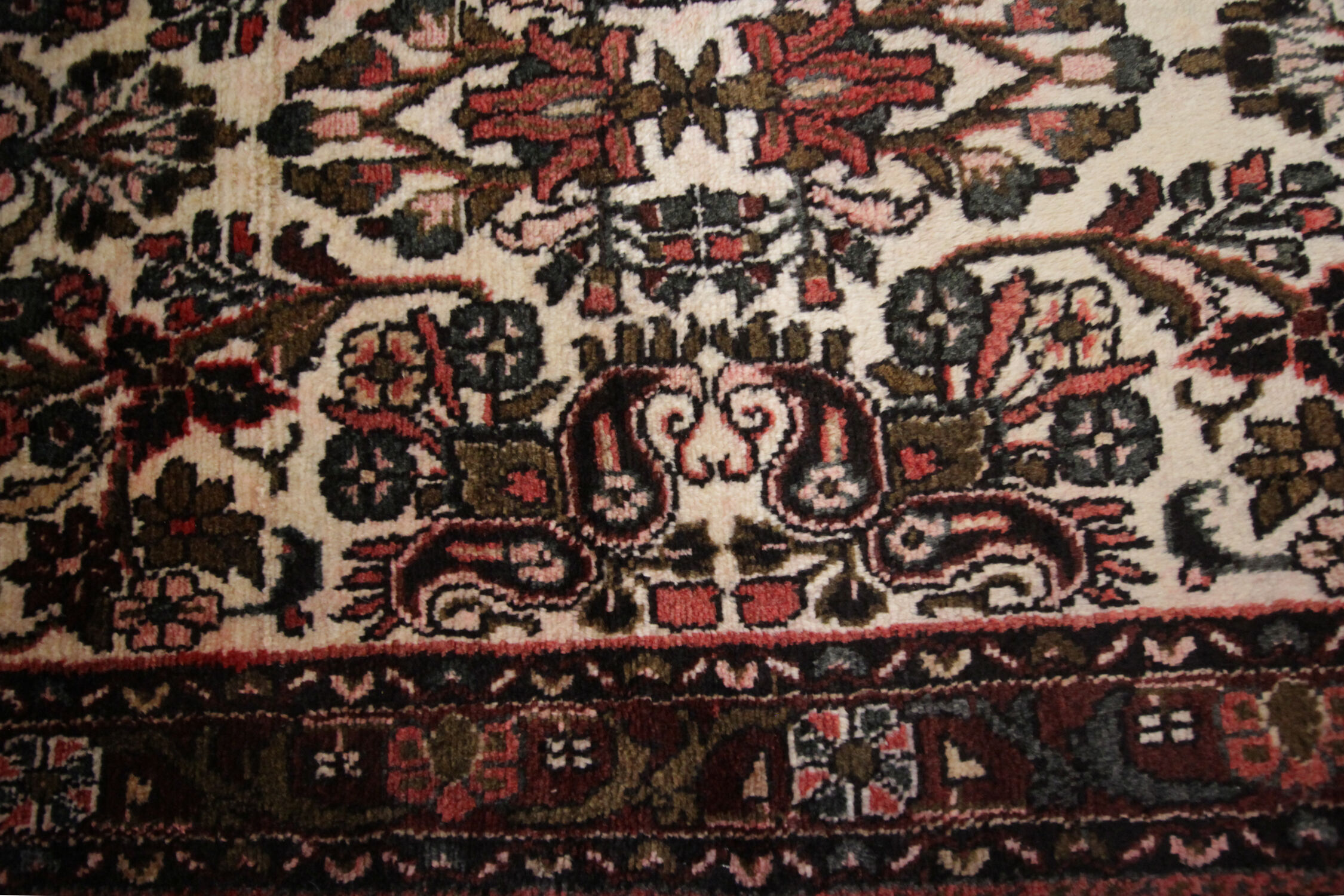 Vintage persian sarough runner rug long hand woven oriental rug- 92x580cm