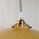 Hanging art deco glass of clichy yellow mustard