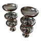 Set of 6 stainless steel footed bowls