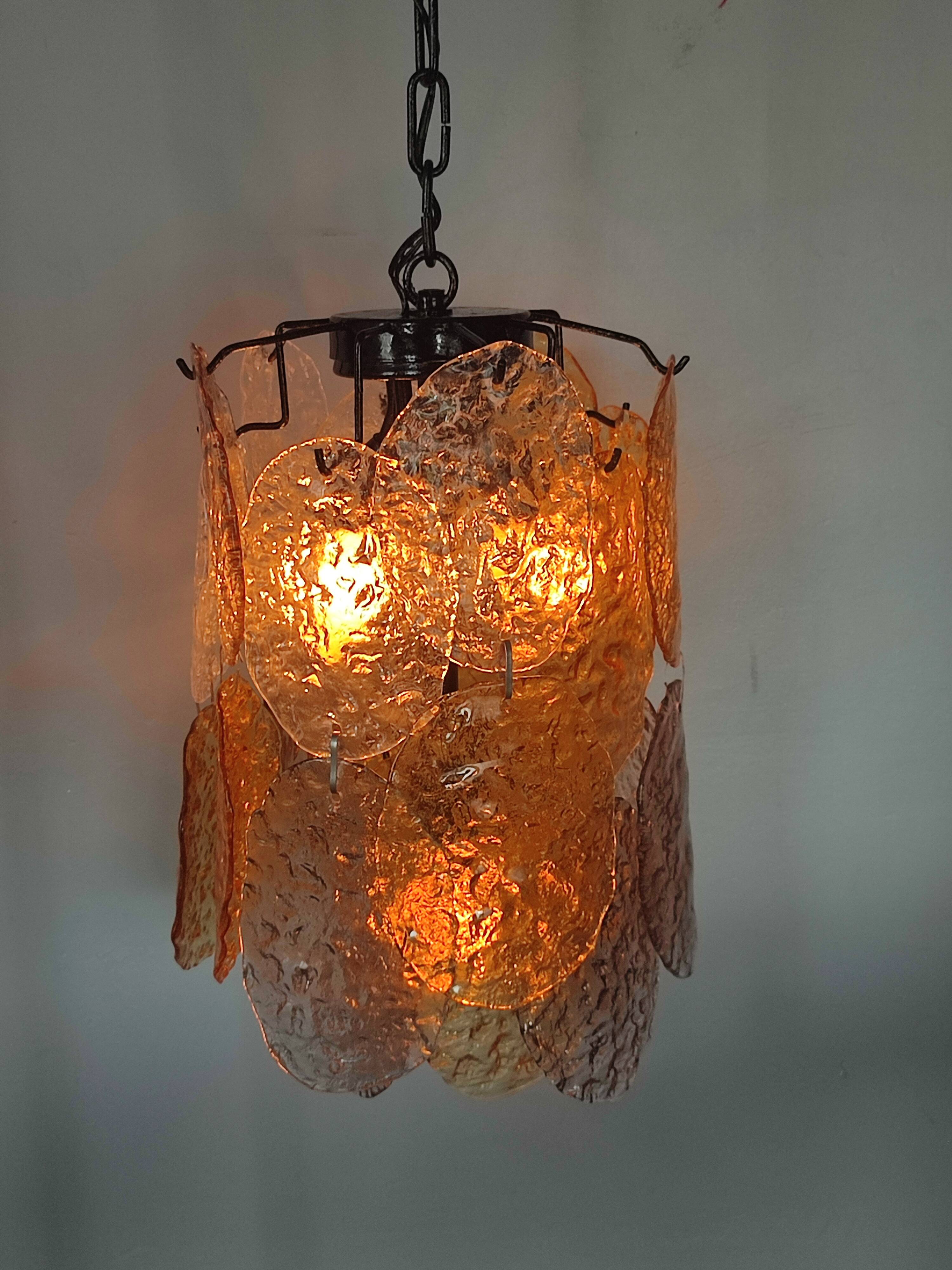 Vintage Murano Glass Disc Chandelier