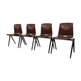 Vintage set of four Galvanitas S22 school chairs in the Netherlands