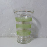 Vase en verre granité vert vintage
