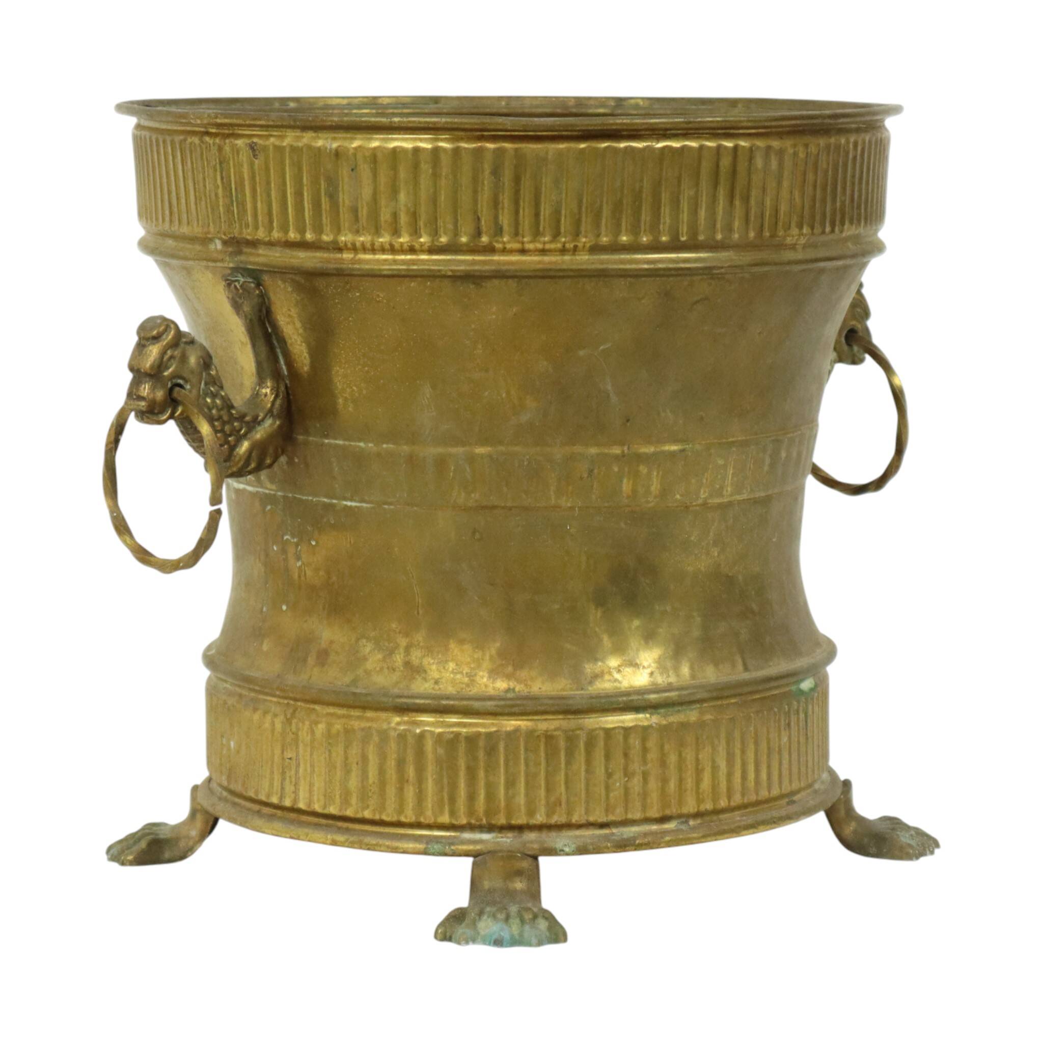 Old Brass Flower Pot Jardinière Mécap Belgium