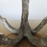Brutalist candlestick sculpture massive aluminum tree 70s