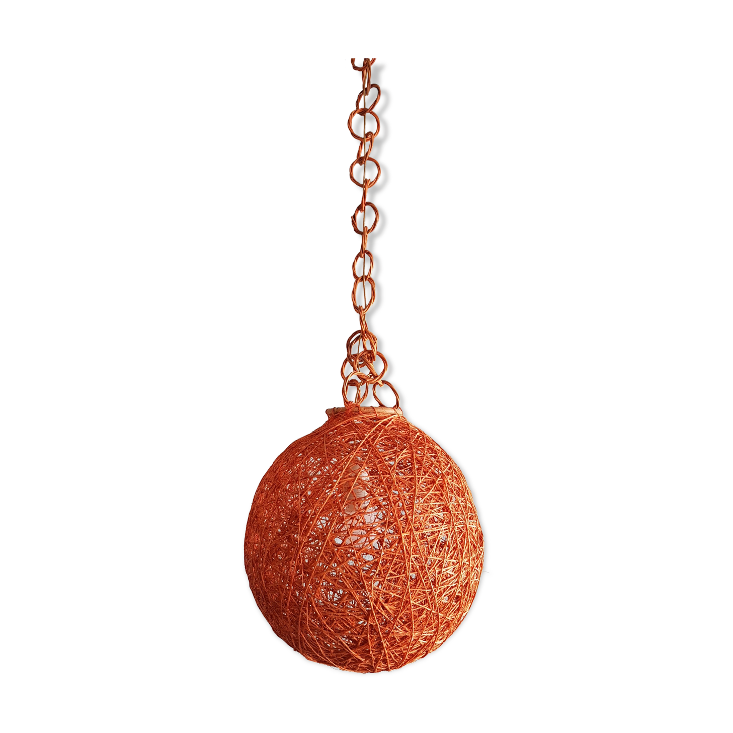 Rope ball hanging lamp, 70s