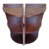 Pair of art deco style mahogany corner cabinets