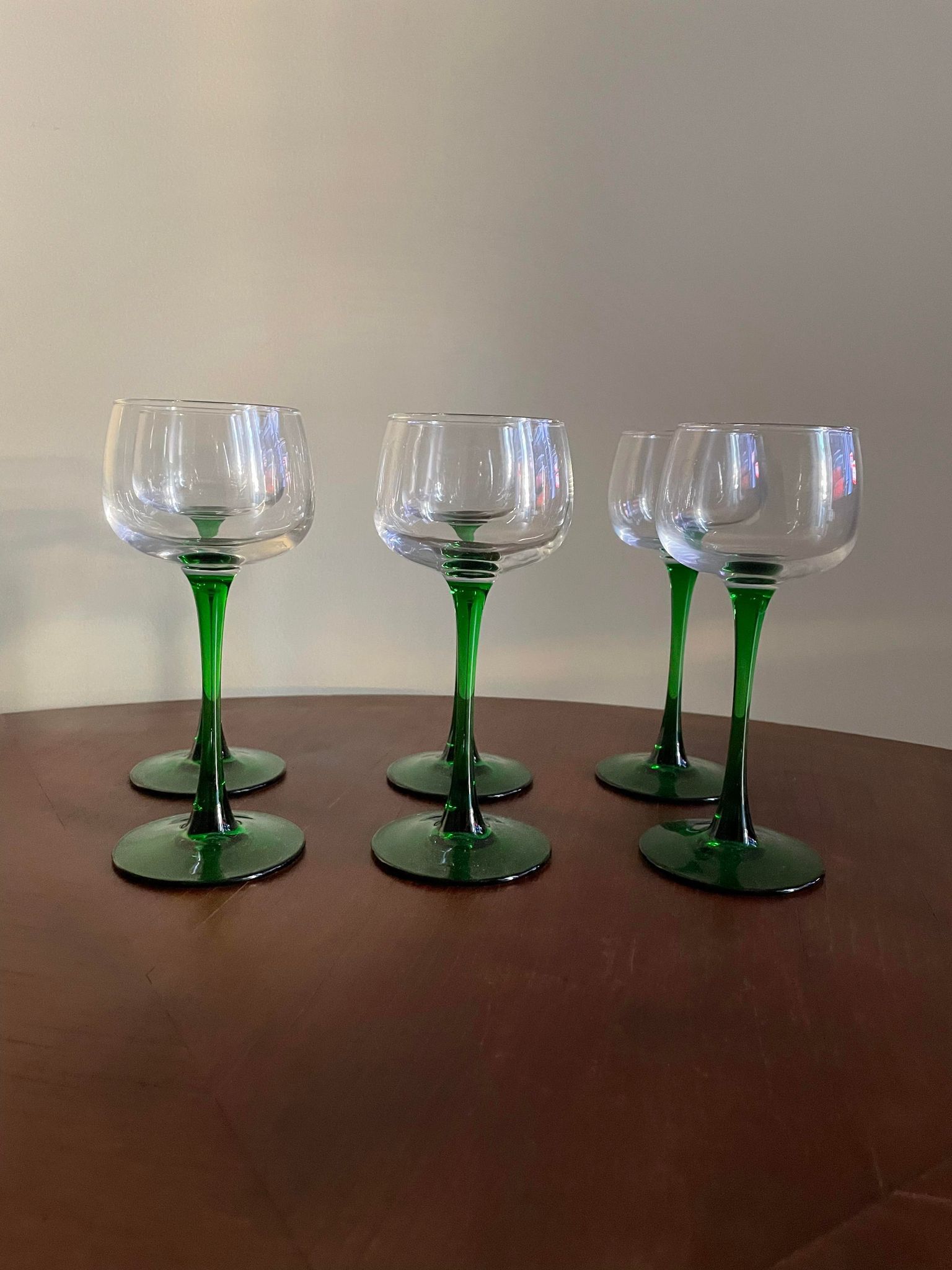 Green stemmed glasses