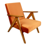Vintage armchair VAR B-310 orange velvet fabric - 2 pieces available