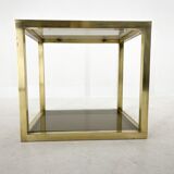Italian Mid-Century Brass and Smoked Glass Table, 1970's