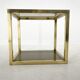 Table italienne en laiton et verre fumé du milieu du siècle, années 1970