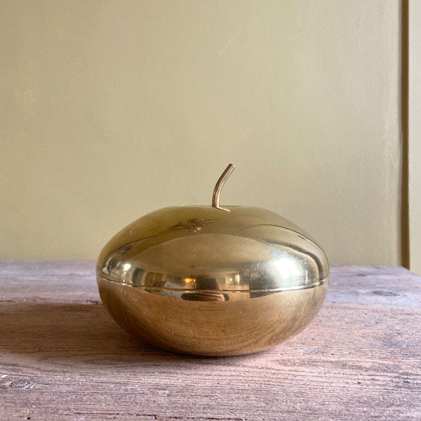 Golden brass apple candy box
