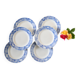 Set of 6 Sarreguemines flat plates, Rostand pattern