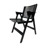 Chaise pliante slovène Rex Plywood pour Stol années 1950 en noir