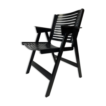 Chaise pliante slovène Rex Plywood pour Stol années 1950 en noir