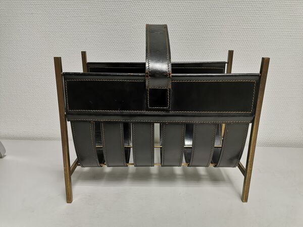 Porte revue vintage en cuir années 50