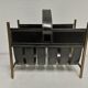 Vintage leather magazine rack, 50s