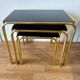 Vintage 1970 gold metal nesting tables.
