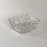 Square chiseled glass bowl