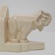 French Art Deco Ceramic Bookends in Elephant Motif, 1930s