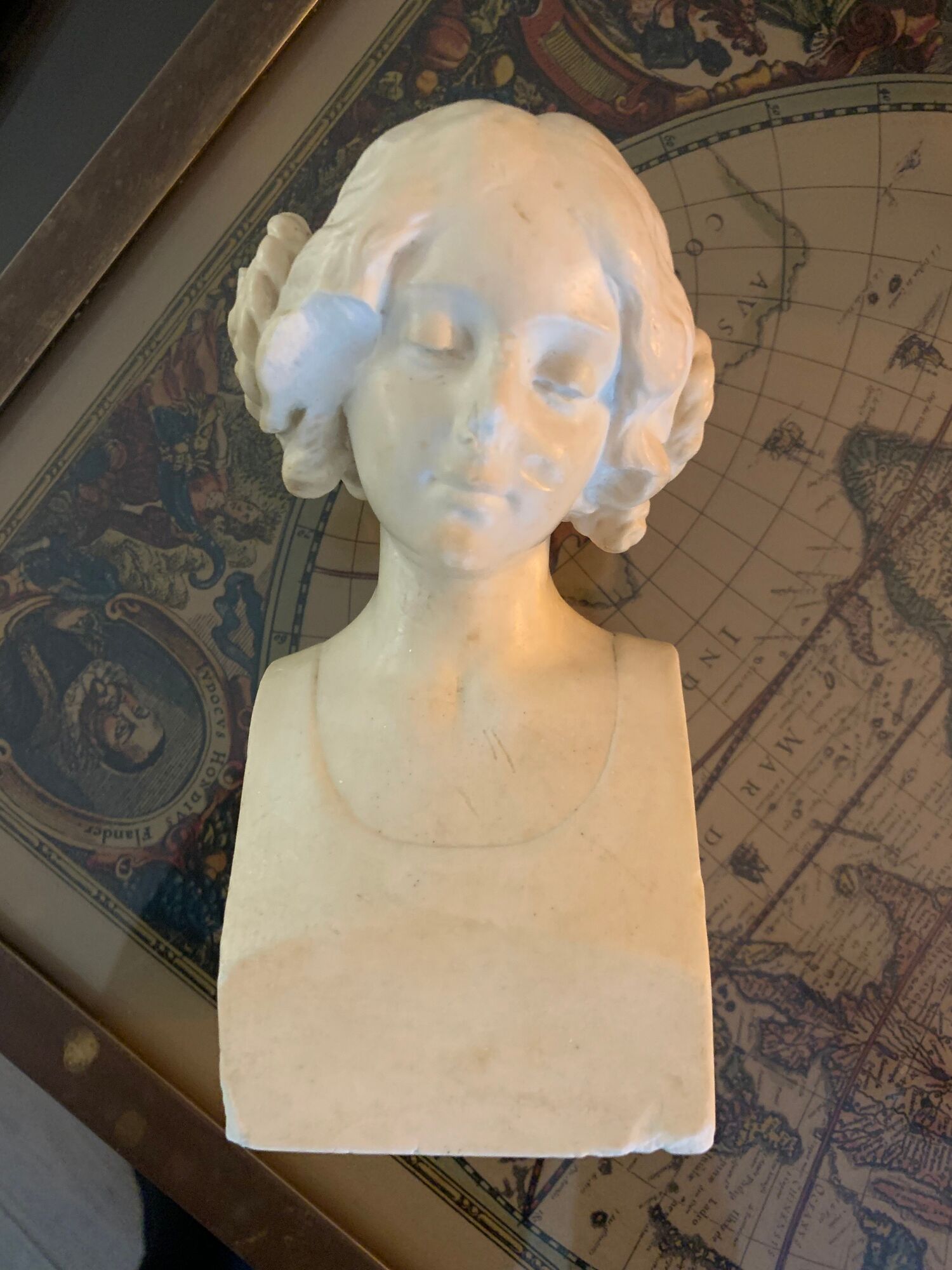 Fritz Kochendörfer, signed Hofkunstanstalt 1891 century, Münschen. Sculpture, original, albâ stone