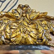 Large oval mirror in burl wood and gilded bronze – Napoléon III period - late 19th century