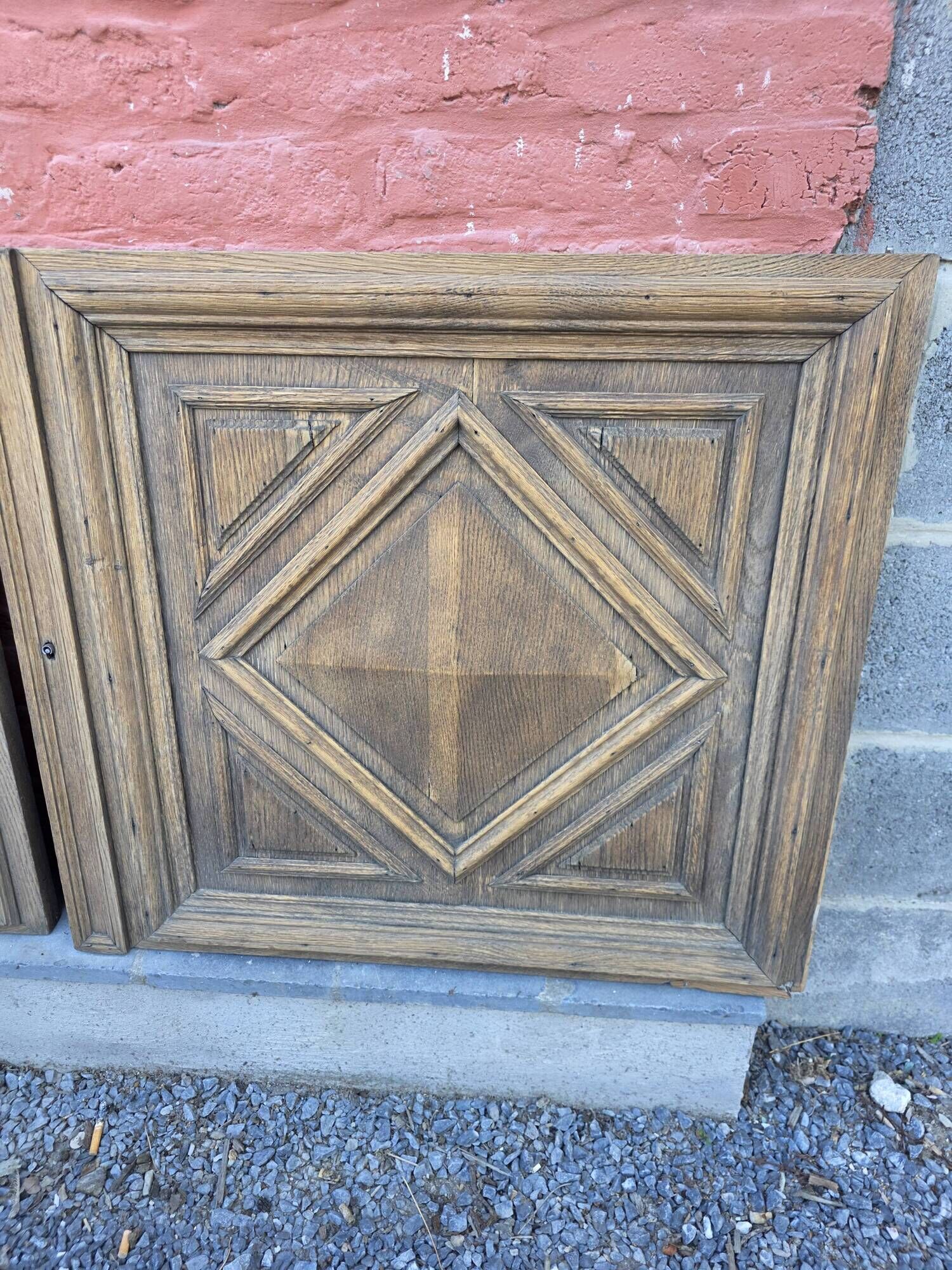 Pair of old solid oak doors