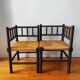 Pair of French corner chairs - turned wood, mid-20th century.