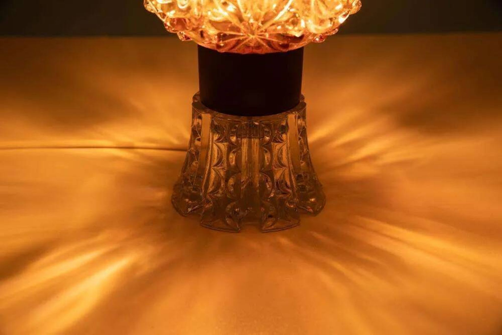 Lampe de table Vintage en verre coloré suédois, lampe de table en verre
