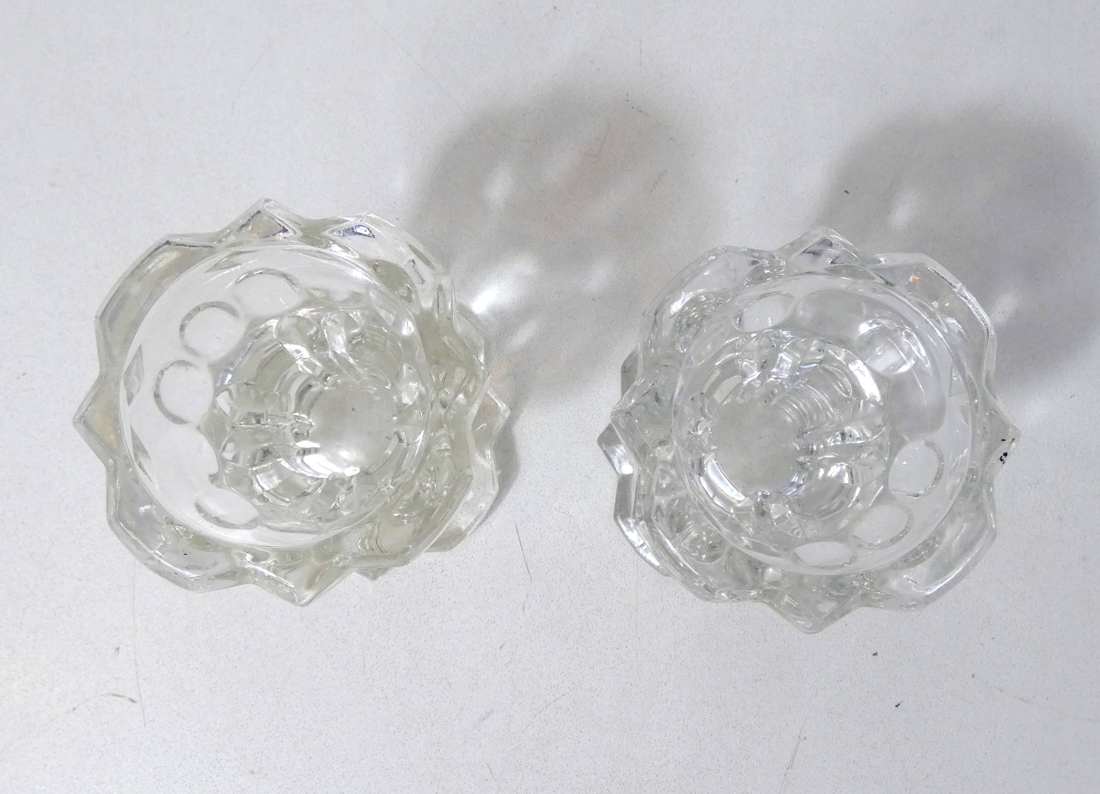 Pair of vintage glass candle holders
