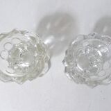 Pair of vintage glass candle holders