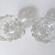 Paire de bougeoirs en verre vintage