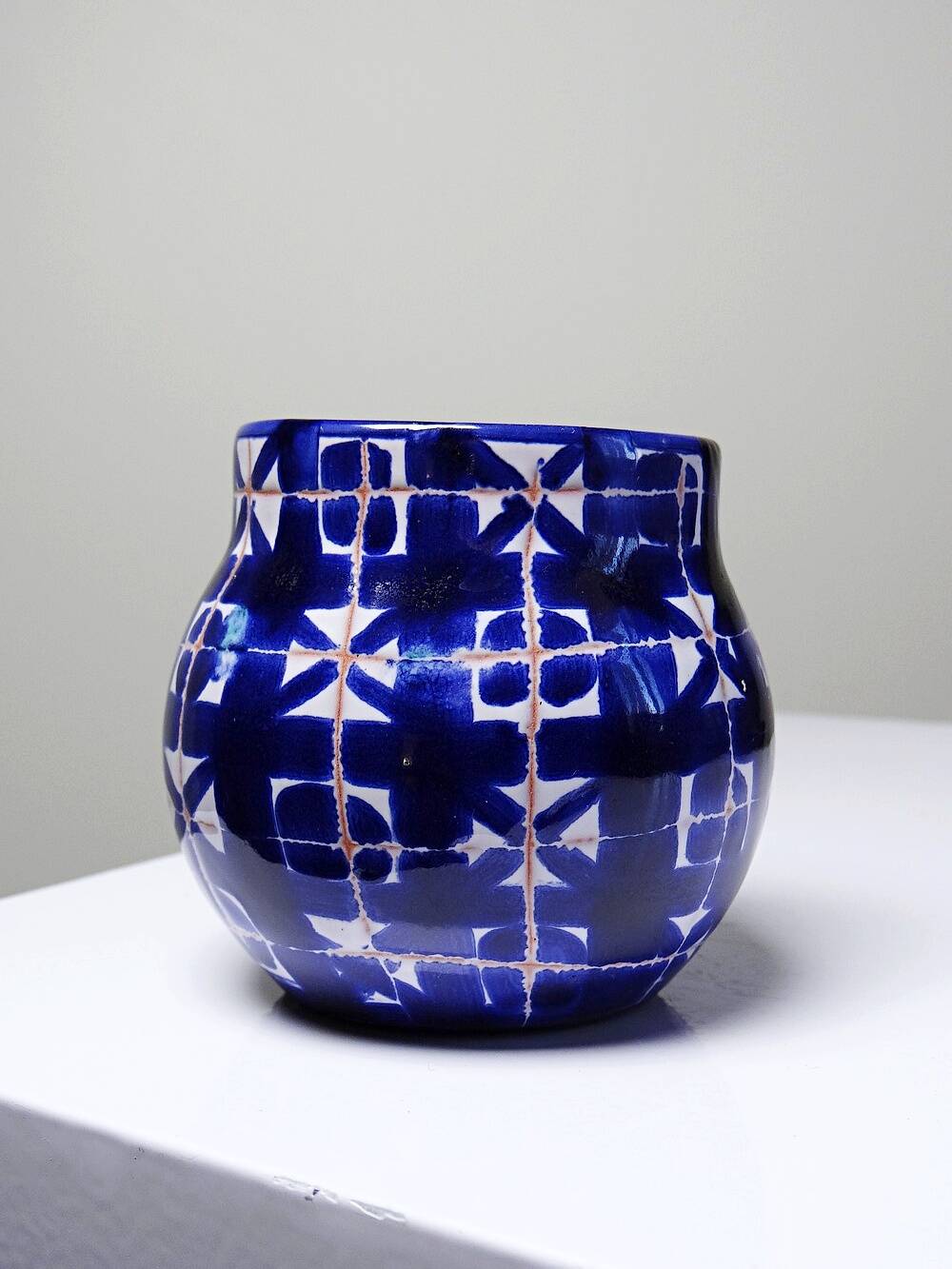 Small ceramic pan Robert Picault Vallauris signed RP cobalt blue 1960-70