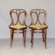 Set of 4 chairs Thonet N°19 canned to nine still unbleached, Engelstuhl 1880.