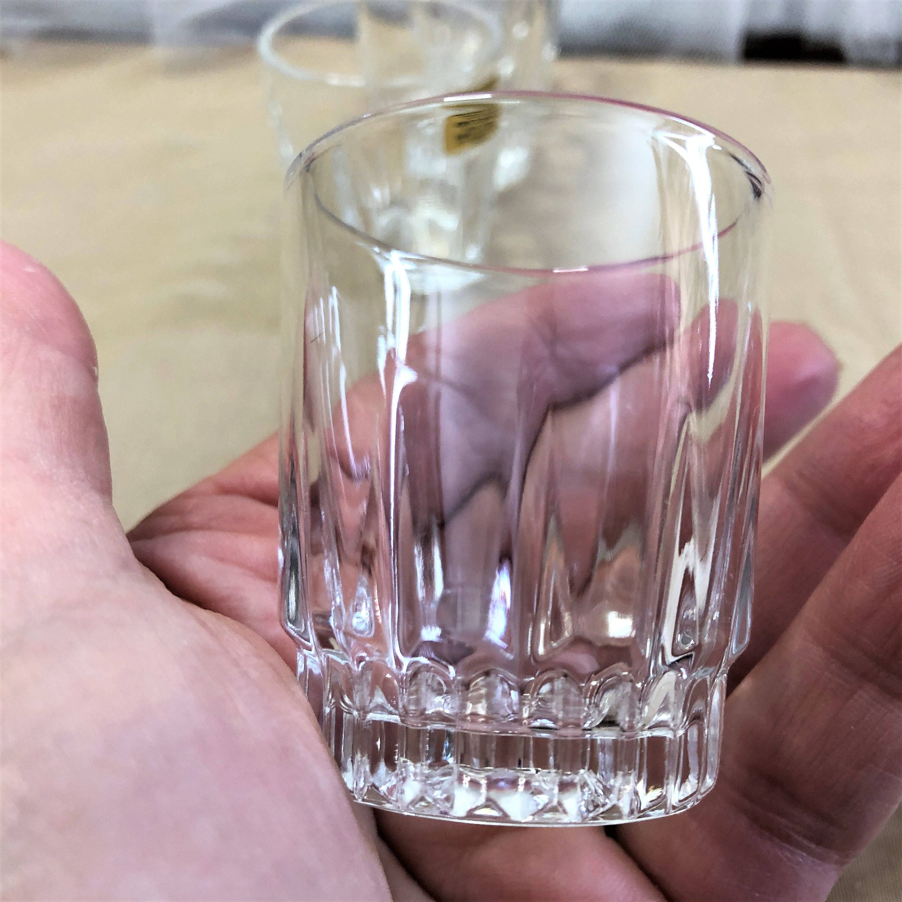 Set of 8 cut glass shot glasses France Arcoroc