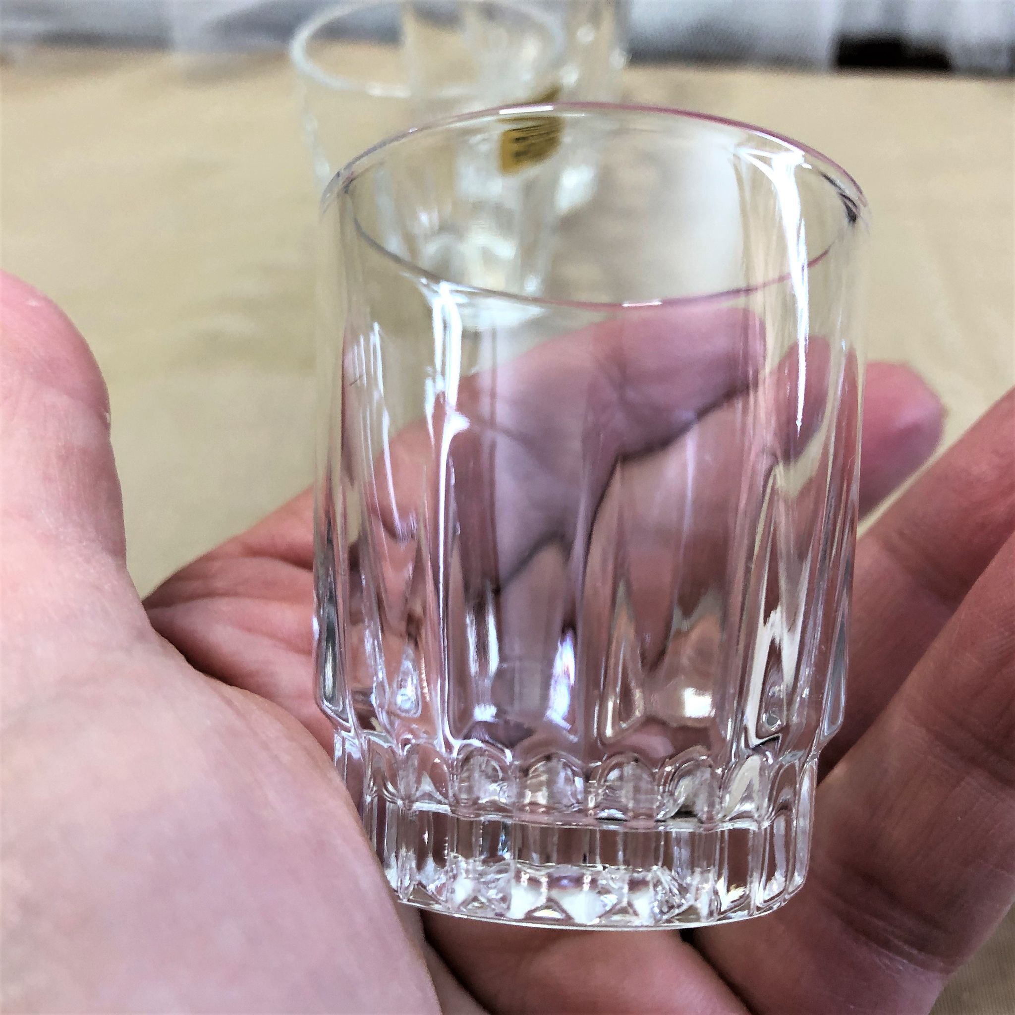 Set of 8 cut glass shot glasses France Arcoroc