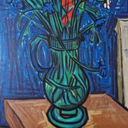 Isis Kischka (1908-1973) - Colour lithograph - Bouquet of flowers