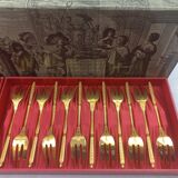 Christofle alfenide 12 mocha spoons + 12 cake forks Russian handle box