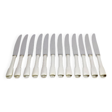 Europ - 12 silver-plated metal knives Uniplat