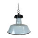 Industrial Grey Enamel Factory Lamp with Cast Iron Top, 1960s