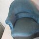 Fauteuil crapaud velours bleu