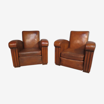 Pair of club armchairs - 30s