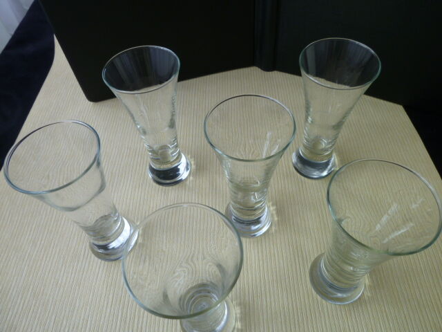 Set of 6 pastis glasses with engraved dose